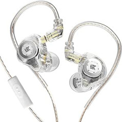 senleeor KZ EDX PRO, 10 mm Dual Magnetic Dynamic Driver Stereo Bass Austiņas KZ ausīs austiņās IEM Ergonomiskas, ērtas austiņas (ar mikrofonu, caurspīdīgas)