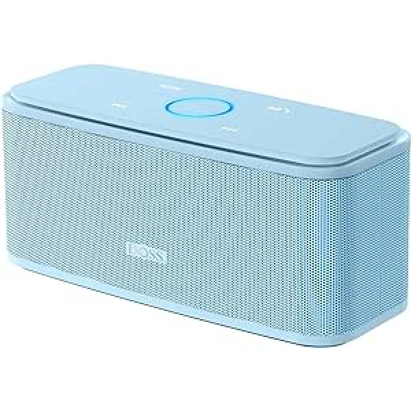 DOSS Bluetooth skaļrunis, SoundBox Music Box Bluetooth Box ar Dual Bass draiveriem, 20h akumulators, Touch Control, IPX5 ūdensizturīgs, Bloototh skaļrunis mobilajam tālrunim, mājas - Tiffany Blue