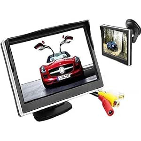 BW 5 Zoll-Digital-Farbe TFT-LCD Auto-Monitor-Auto-Ansicht-Monitor HD 800 * 480 Hoch-Auflösung mit zwei Haltewinkeln und zwei Videoeingang, Farbenreiche LCD-Hintergrundbeleuchtung Auto-Stütkamera /Anzeige CD / GPS / andere Videoausrüstung