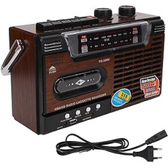 Upgrade TR621 CD and Cassette Player Combo with Remote Control, Portable Boombox AM FM Radio, MP3 Player Stereo Sound, USB, TF Port, for Family (EU Plug)