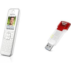 AVM FRITZ!Fon C6 DECT komforta tālrunis (augstas kvalitātes krāsu displejs, HD telefonija, interneta/komforta pakalpojumi, vadības FRITZ!Box funkcijas) Balts, vācu versija un FRITZ! WLAN Stick AC 860