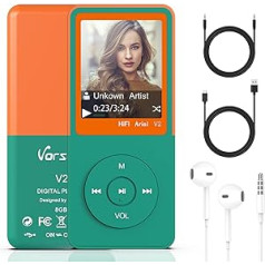 MP3 atskaņotājs, Vorstik V2 HiFi digitālais audio atskaņotājs 1,8 collu TFT ekrāns un skaļrunis 8G SD karte 64G 50 STD atskaņošana balss ierakstīšana FM radio video ierakstītājs e-grāmatu lasītājs