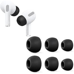 Aiivioll mīkstās silikona austiņas Airpods Pro un Airpods Pro 2. paaudzes nomaiņas austiņas, 3 pack Large MS (melnas)