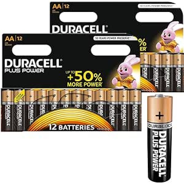 Duracell Plus MN1500 sārma akumulators, AAA, 24 Stück