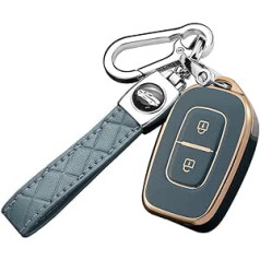 ontto Automašīnas atslēgas korpusa atslēgas vāciņš atbilst Renault Kwid satiksmes simbolam Dacia Sandero Logan Duster 2016-2018 Tālvadības pults piederumi Key Fob TPU aizsargapvalks Key Case pelēks