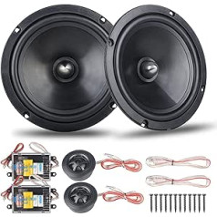 Automašīnas skaļruņu komplekts 6,5 collu automašīnas audio komponentu komplekts 160 W Max (40 W RMS) ar 2 basiem