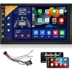 Podofo Android Car Radio 4G + 64G 8 kodoli, 2 DIN automašīnas radio Carplay/Android Car/4G/WiFi/GPS/Galileo Navi, 7 collu IPS skārienekrāns USB/Bluetooth 5.0/AM/FM/RDS automašīnas radio stereo + ISO kabelis