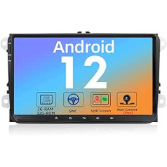 JOYX Android 12 Car Radio piemērots Passat/Golf/Skoda/Seat - Atpakaļskata kamera Canbus Free - [2G + 32G] - 9 collu 2.5D - 2 DIN - Atbalsta DAB stūres vadību 4G WiFi Bluetooth Carplay Android