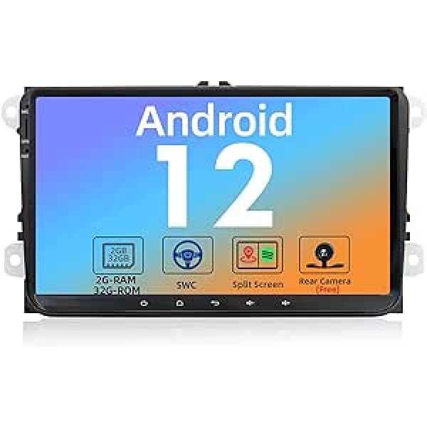 JOYX Android 12 Car Radio piemērots Passat/Golf/Skoda/Seat - Atpakaļskata kamera Canbus Free - [2G + 32G] - 9 collu 2.5D - 2 DIN - Atbalsta DAB stūres vadību 4G WiFi Bluetooth Carplay Android