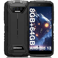 DOOGEE S41PRO izturīgs viedtālrunis, 7 GB RAM + 64 GB ROM (TF 1 TB), 6300 mAh, Android 12, 5,5 collu IPS HD+ displejs neiznīcināms tālrunis, 13 MP AI trīskāršas kameras, divas SIM kartes, sejas ID, NFC, GPS, IP68/IP69K