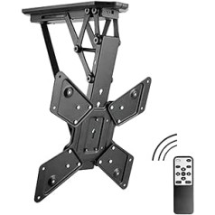 Allcam Electric Motorised TV Bracket Ceiling Mount w/Storage & Viewing Position, 6° Level Adjustment & Height Adjustment to Suit Most LCD/LED/Plasma TVS 32-55