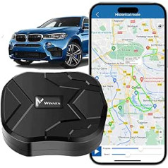 Winnes GPS izsekotājs, GPS izsekotājs automašīna 10 000 mAh, reāllaika izsekošanas ierīce, jaudīgs pretaizdzīšanas magnētiskais vietrādis, 80 dienu ilgs gaidīšanas navigators transportlīdzeklim, automašīnai, motociklam