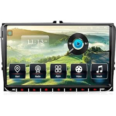 Auto radio priekš VW Golf 5 6 T5 Polo Sharan Passat Tiguan, [Android13 8Core 1,8GHz 4+64GB] CAWELL radio ar 9 collu HD Double DIN Navi/Bluetooth WiFi/GPS/RDS/USB/FM/SD/RCA CarPlay