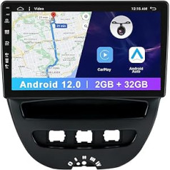 10 colių IPS Android 12 dvigubo DIN automagnetola, skirta Peugeot 107/skirta Toyota Aygo/Citroen C1 2005-2014 – palaiko DAB/WiFi/BT5.0/USB/MirrorLink/SWC/RDS/Carplay 2G+32 G
