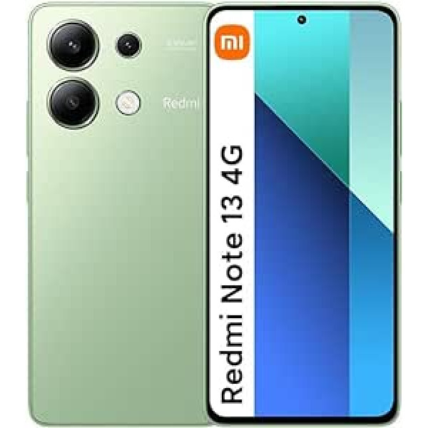 Xiaomi Redmi Note 13 4G atbloķēts Smartohone, 8 GB + 256 GB astoņkodolu, 6,67 collu 120 Hz AMOLED displejs, 108 MP trīskāršā kamera, Snapdragon 685 procesors, 5000 mAh akumulators, 33 W ātra uzlāde (piparmētru zaļš)