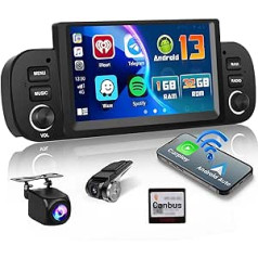 Hikity Android 13 automašīnas radio priekš Fiat Panda 2013-2020 ar navigāciju 6,2 collu skārienekrāna automašīnas radio Bluetooth ar bezvadu Apple Carplay Android automašīnas WiFi USB FM RDS atpakaļgaitas kameru + DVR stūri