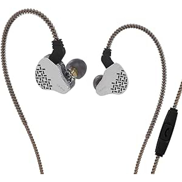 KBEAR Rosefinch NEX Biomembrane DD in-ear monitors ar noņemamu 4-core OFC Wire IEMs austiņas skatuves bundziniekiem dziedātājs (melns, ar mikrofonu)