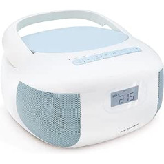 CD Player Radio Celeste Bluetooth, MP3 with USB Port, Micro SD Card - Blue - Metronic 477187