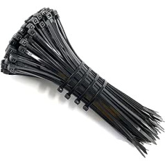 500 Stück schwarze Nylon-Kabelbinder, selbstsichernde Kunststoff-Wickelbinder, Nylon-Kabelbinder für Büro, Zuhause, DIY, Garten, 2,5 mm x 200 mm