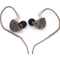 LINSOUL KZ ZSN Pro Dual Driver 1BA + 1DD hibrīda metāla austiņas HiFi in-ear monitors ar noņemamu 2 kontaktu kabeli, cinka sakausējuma paneli (bez mikrofona, melns)