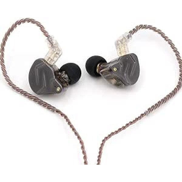 LINSOUL KZ ZSN Pro Dual Driver 1BA + 1DD hibrīda metāla austiņas HiFi in-ear monitors ar noņemamu 2 kontaktu kabeli, cinka sakausējuma paneli (bez mikrofona, melns)