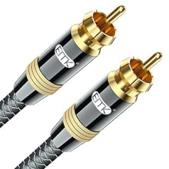 EMK Subwoofer Cable, Digital Coaxial Cable, RCA Gold-Plated Connector, Audio Cable for Subwoofer, AV Receiver, Amplifier, Home Cinema (Rca to RCA Brown, 5 m)