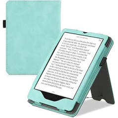 kwmobile Flip Case Compatible with Amazon Kindle Paperwhite (11th Gen - 2021) - Wrist Strap - Mint Green