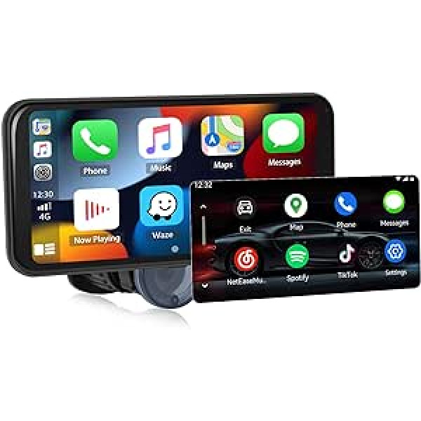 CAMECHO jaunināšanas portatīvais automašīnas radio ar 6,25 collu IPS skārienekrānu, bezvadu Carplay Android Car Airplay MirrorLink, atbalsta Bluetooth/FM Ttransmit/AUX/TF/atpakaļgaitas kameru