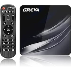 GREVA Android TV Box 4K, Android Box 11.0 su 4GB RAM 32GB ROM Amlogic S905W2 WiFi 2.4G/5G 10/100M LAN Enternet Bluetooth 4.2 TV Box su nuotolinio valdymo pultu