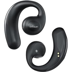 Ortizan Open Ear austiņas, Bezvadu austiņas ar ausu āķiem, Bluetooth 5.3, IP67 ūdens aizsardzība, Air Line austiņas ar diviem 16 mm dinamiskiem draiveriem, āra austiņas sportam, kempingam,