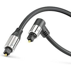 sonero® Premium optisches Toslink Kabel, 10,0m, vergoldete Kontakte, 1 x 90° Stecker, 360° drehbar, schwarz