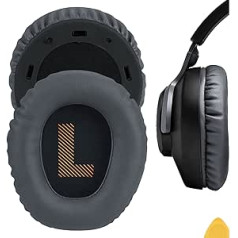 Geekria QuickFit Protein Leather rezerves ausu spilventiņi priekš JBL Quantum 100, Q 100 austiņu ausu spilventiņi, austiņu ausu spilventiņi, ausu uzgaļu remonta daļas (tumši pelēkas)