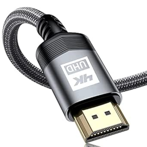 sweguard 4K HDMI kabelis 12 metri, HDMI 2.0–HDMI kabelis 4K @ 60 Hz 18 Gbps neilona pīts kabelis, zeltīti savienotāji ar Ethernet/audio atgriešanas kanālu, saderīgs video 4K UHD 2160p, HD 1080p, Xbox