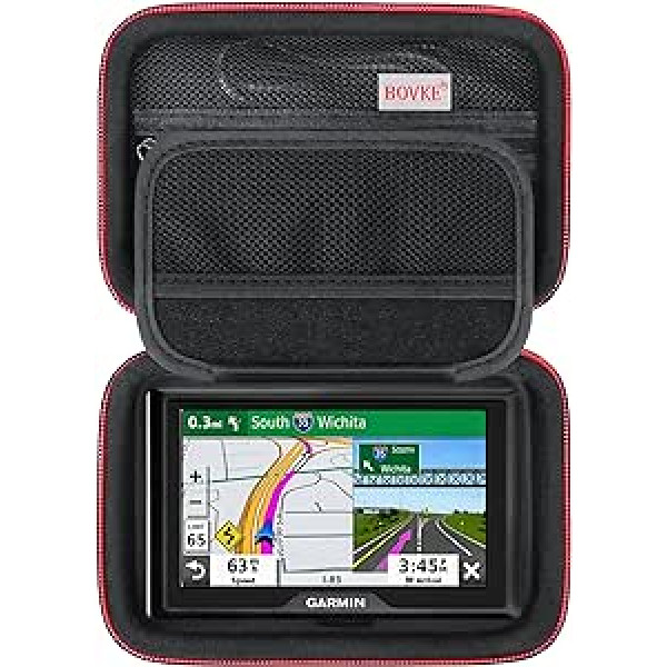 BOVKE satelīta korpuss 5–5,5 collu Tomtom navigācijas ierīcei GO, Garmin DriveSmart 55/Drive 51/52/53, Garmin zūmo XT/zūmo 396 navigācijas ierīce, papildu auto lādētājs, USB kabelis, melns