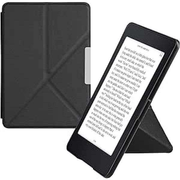 kwmobile aizsargvāciņš saderīgs ar Amazon Kindle Paperwhite - mākslīgās ādas futrālis - eReader vāka futrālis (modeļiem līdz 2017. gadam) - melns