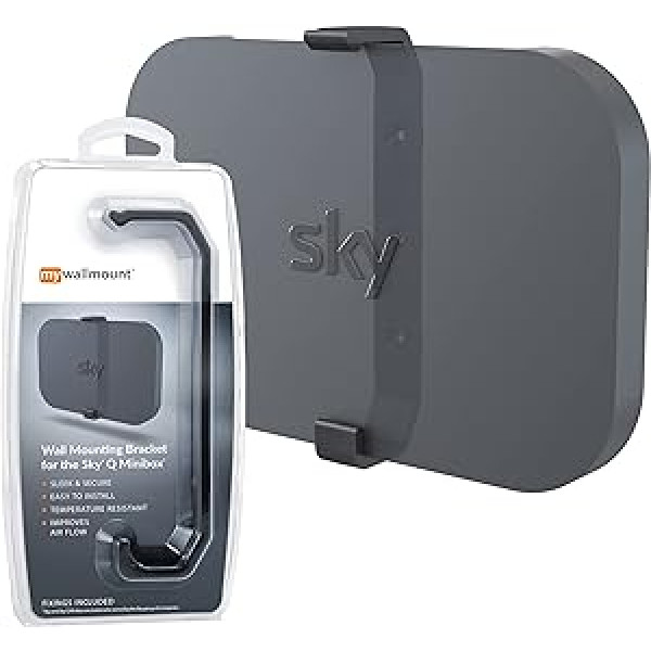 Sky Q Mini Box Holder Wandhalterung, Schwarz, komplett mit Befestigungen