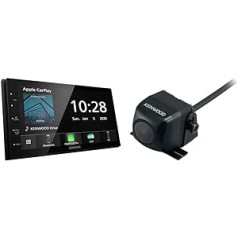 Kenwood DMX5020DABS — 17,3 cm WVGA digitālās multivides skaņotājs ar DAB+/FM, CarPlay, Android Car, 4 x 50 vati un CMOS-130 atpakaļgaitas kamera ar CMOS tehnoloģiju, melns