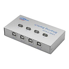 SinLoon Printer Splitter, USB Printer Sharing Switch, 4 Ports, 4 PC Share 1 USB Device, High Speed Sharing Switcher, Printer Scanner External (1 to 4)