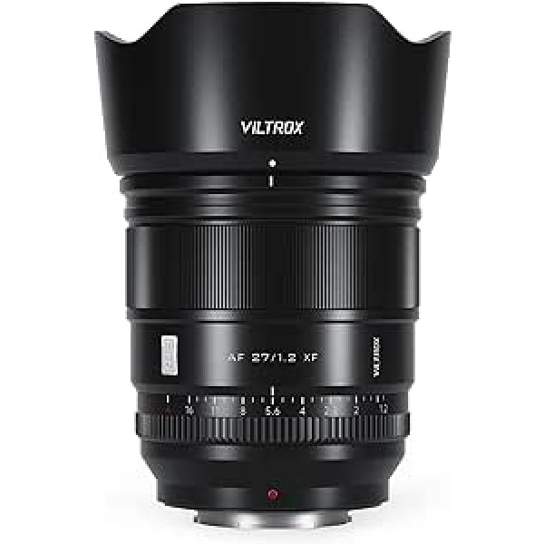 viltrox 27 mm f1.2 XF Fuji X Mount Lens, f/1.2 APS-C Prime priekš Fujifilm īpaši plata leņķa autofokusa objektīvs, piemērots X-T5 X-H2 X-H2S X-T30 II X-T4 X-Pro3 X- S20 X-S10 X-E4