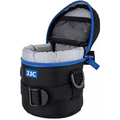 JJC Deluxe Objektiv Tasche mit 1 x Umhängeband, Wasserabweisend, Schwarz, passt Objektiv Durchmesser und Höhe unter 78 x 100mm (3.0 x 3.9”)