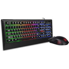 Tt eSPORTS/Thermaltake Challenger Combo RGB (GER) | Tastatur-Maus-Set | Ergonomisch | rechts-und linkshänding | deutsches Izkārtojums (QWERTZ) | schwarz