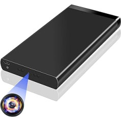 Nisanuki mini kamera, 10000 mAh Power Bank kamera, maza novērošanas kameras akumulators 1080P HD, pārnēsājama mikro videokamera ar gravitācijas sensoru, kustības noteikšana un nakts redzamība lietošanai iekštelpās/ārā