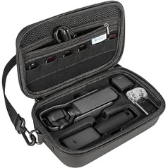 SKYREAT Osmo Pocket 3 Bag, Portable Storage Case Made of PU, Carrying Case, Compact Travel Protection Bag for DJI Osmo Pocket 3 Creator Combo Accessories, black, Bag