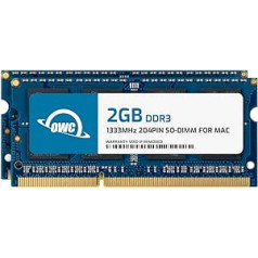 OWC — 4 GB atmiņas jaunināšanas komplekts — 2 x 2 GB PC10600 DDR3 1333 MHz SO-DIMM 2011. gada MacBook Pro, 2010./2011. gada vidus 21,5 collu un 27 collu iMac modeļi, 2011. gada Mac Mini