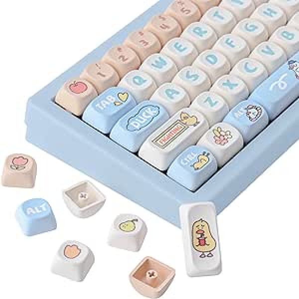 JOMKIZ MOA Profile PBT Keycaps 60 Percent 139 Keys Custom Dye Sublimation ANSI Layout Keycaps Set Compatible with Cherry MX Switch Mechanical Keyboard