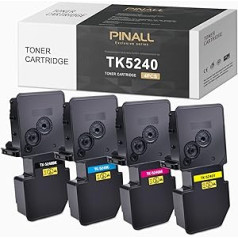 PINALL TK 5240 savietojams ar Kyocera Ecosys M5526cdw M5526cdn P5026cdn P5026cdw toneris Kyocera TK5240 TK-5240 TK-5240C TK-5240Y TK5240C TK-5240Y TK5240K TK4Mck0-TK5240K enta ciāna dzeltena)