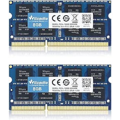 16 GB komplekts (2x8 GB) DDR3/DDR3L klēpjdatora atmiņas modulis 1600 MHz CL11 SODIMM Wlizedle datora atmiņa PC3-12800 /PC3L-12800 204 kontaktu 1,35 V/1,5 V datora atmiņa piezīmjdatoram, zila