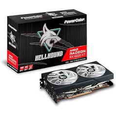 Powercolor Hellhound Radeon RX 6600XT AMD 8GB GDDR6 melna grafikas karte