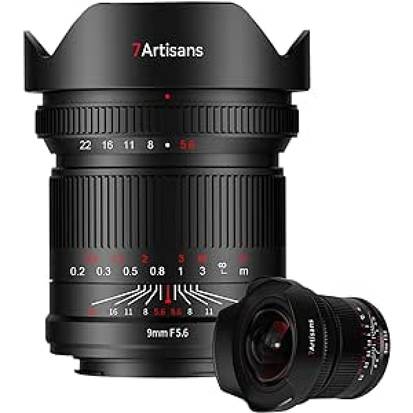 7artisans 9 mm F5.6 pilna kadra īpaši plata leņķa 132° lielas apertūras bezspoguļa kameras objektīvs, kas paredzēts Nikon Z