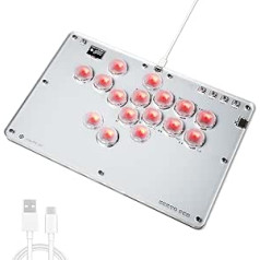 „Sehawei Arcade Fight Stick“, „Fighting Arcade Game“ klaviatūra, skirta PS4 / Switch / PC / PS3 „Street Fight“ klaviatūra su turbo funkcijomis ir tinkintu RGB (T16)